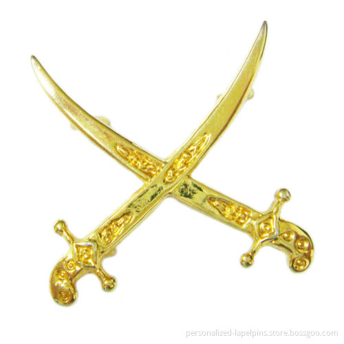 Gold Sword / Patriotic Personalized Lapel Pins , Antique Bronze Plated